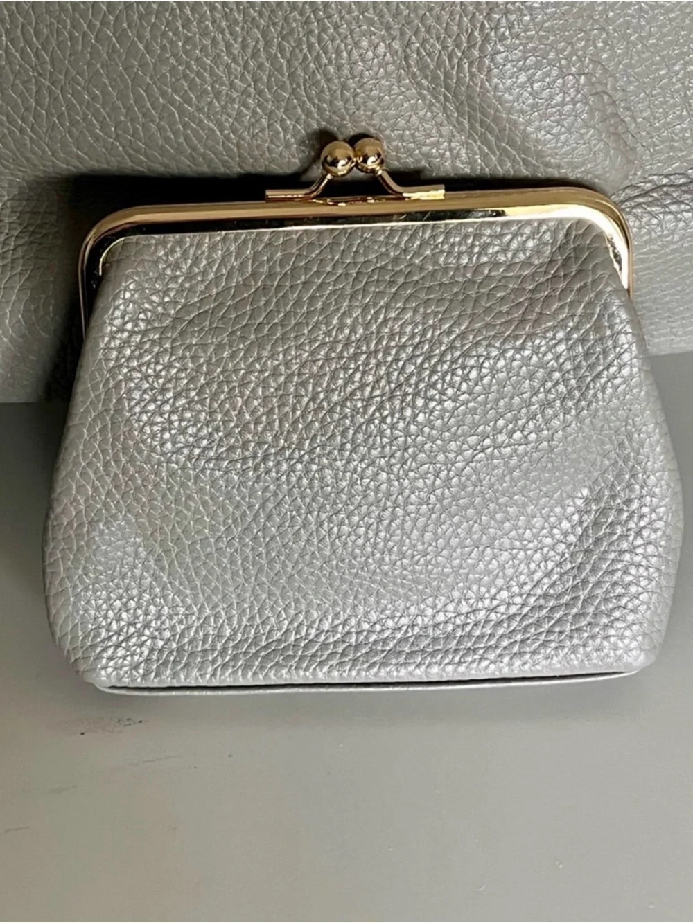 Dooney & Bourke Elephant Gray Pebble Grain Logo Lock Sac Hobo Bag Wallet Set